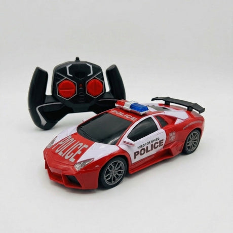 Masina politie RC sport cu telecomanda, lumini, design modern, rosu 27x10 cm