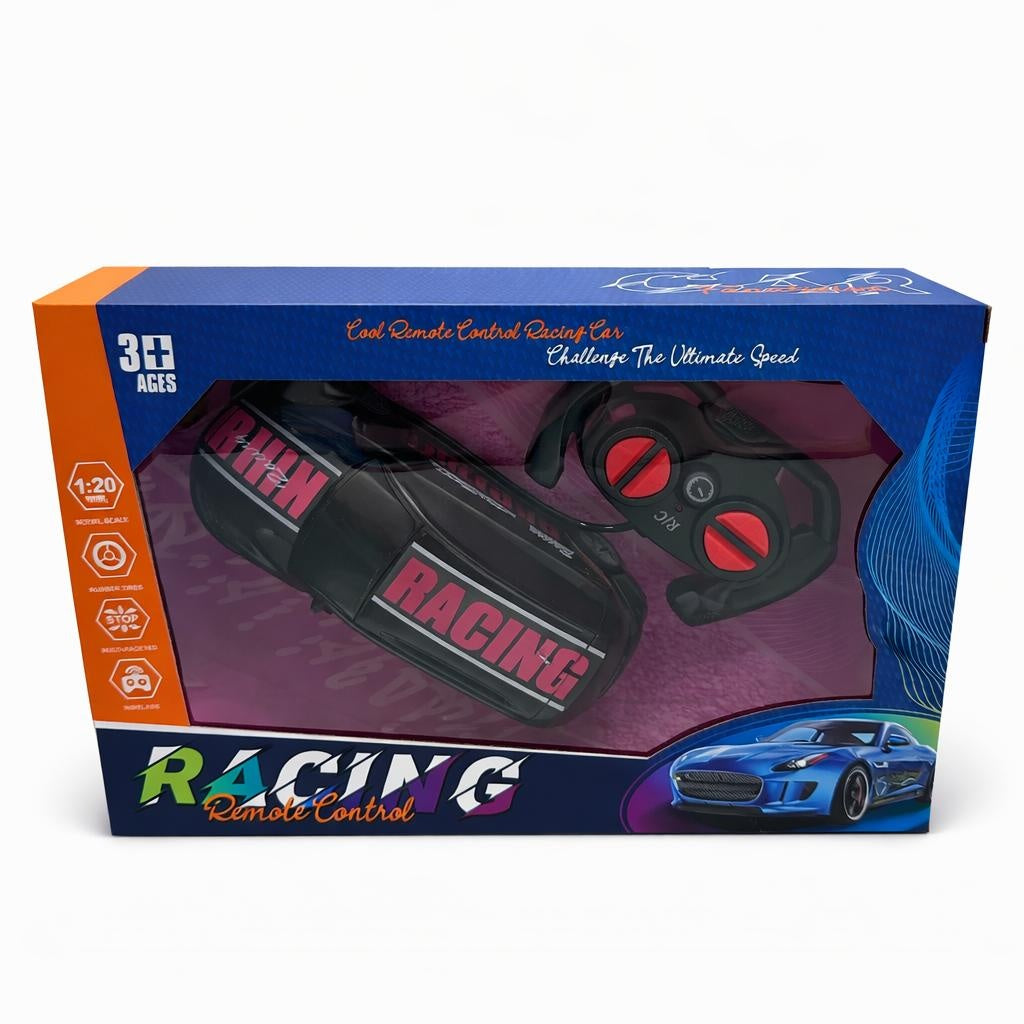 Masina RC racing neagra cu telecomanda, Racing car, model sport copii 3+