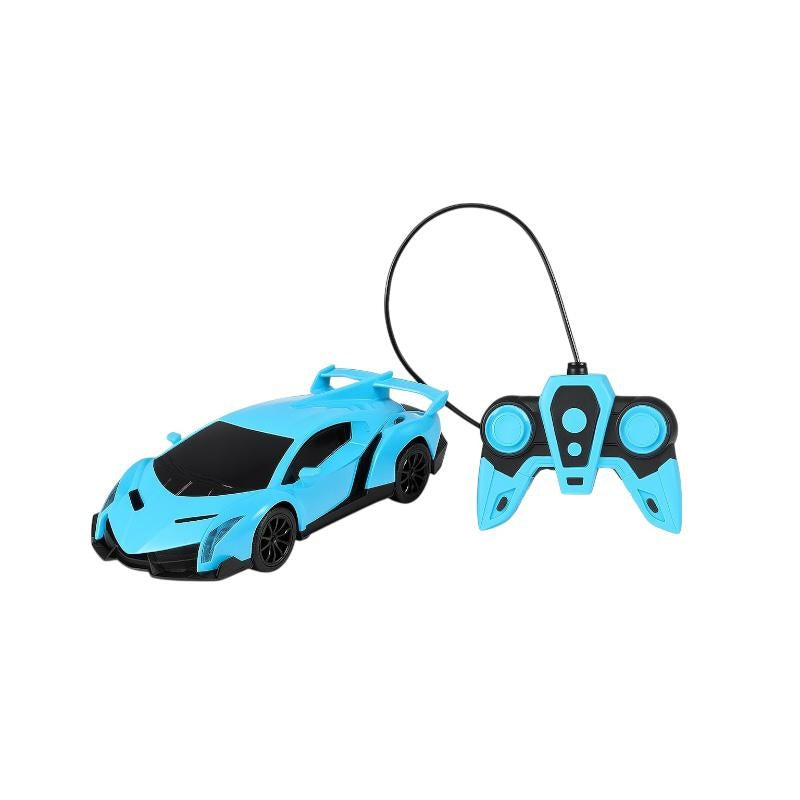 Masina sport albastra cu telecomanda cu fir, scara 1:18, Speed Racing 6+