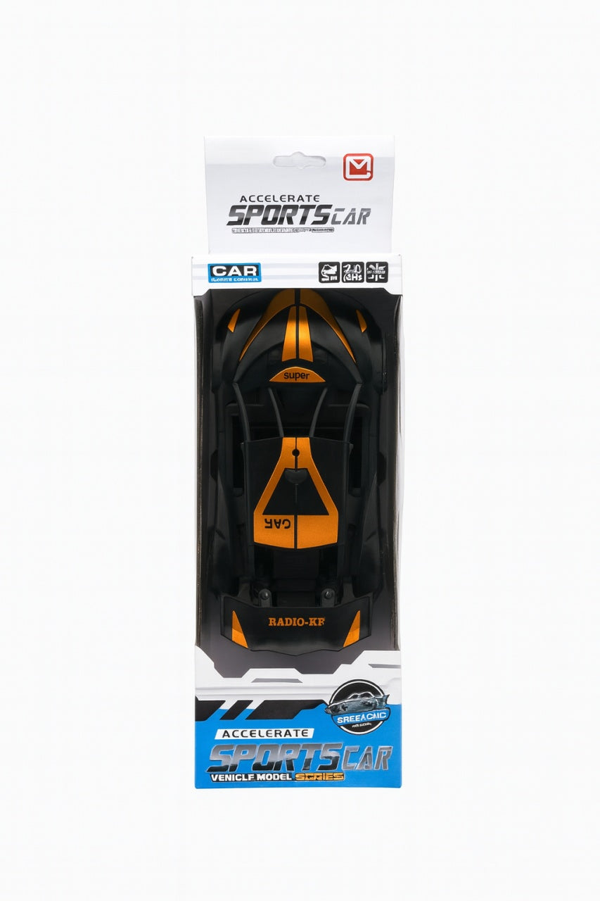 Masina sport cu radiocontrol 33 cm, Accelerate Sports Car, 2.4 GHz, model negru-portocaliu
