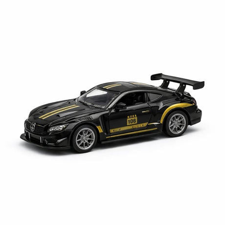 Mașină sport din metal neagră cu uși care se deschid, 14 cm, model 1210-14F