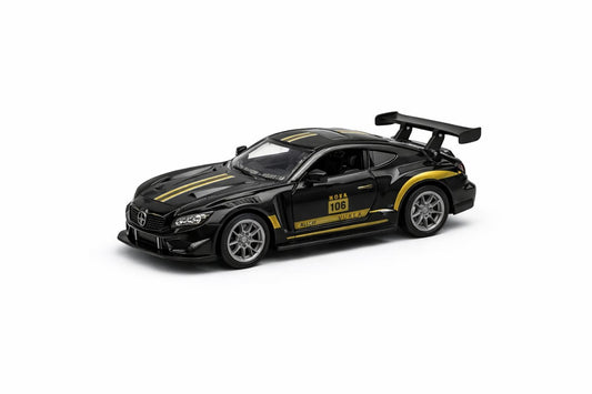 Mașină sport din metal neagră cu uși care se deschid, 14 cm, model 1210-14F