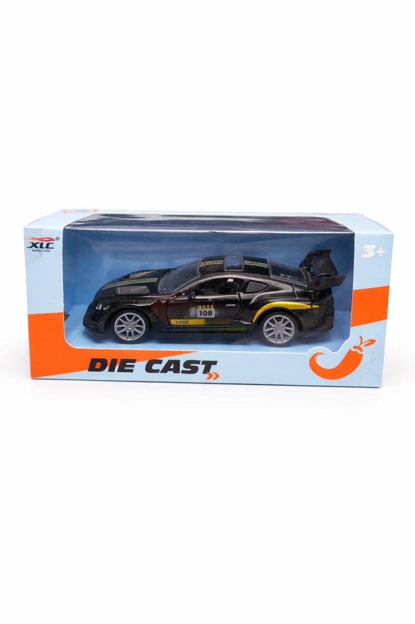 Mașină sport din metal neagră cu uși care se deschid, 14 cm, model 1210-14F