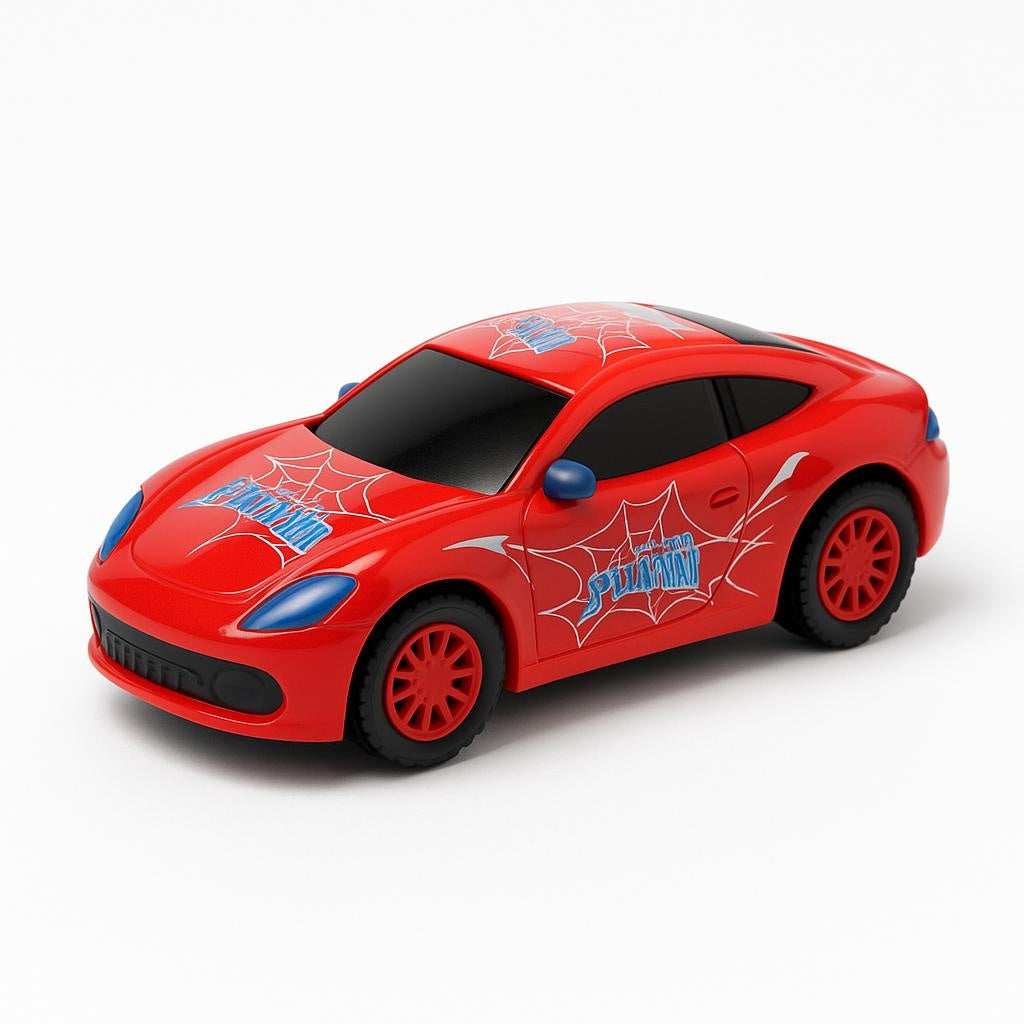 Masinuta Cartoon Car Metal , Design Sportiv Rosu Pull Back Copii 3+