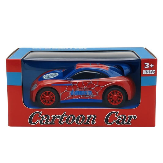 Masinuta Cartoon Car Metal, Design Sportiv Rosu Pull Back Copii 3+