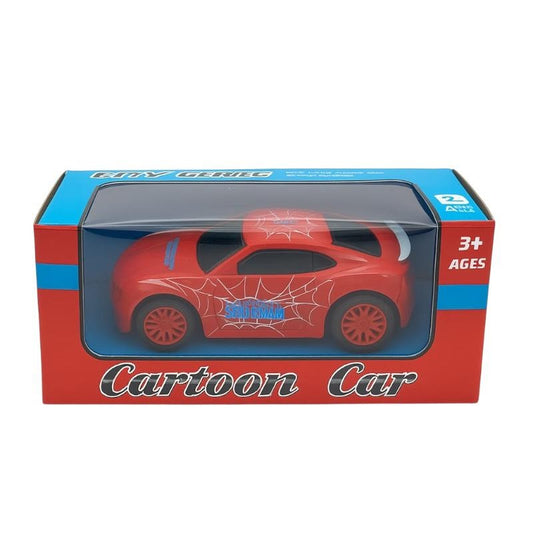 Masinuta Cartoon Car Metal , Design Sportiv Rosu Pull Back Copii 3+