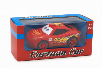 Masinuta Cartoon Car Metal Super Speed , Seria Brazu Design Sportiv Rosu Pull Back Copii 3+