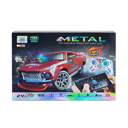 Masinuta cu telecomanda sport verde cu lumini control 2.4GHz scara 1:64
