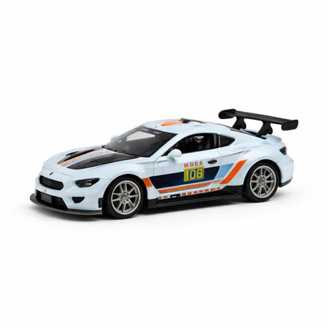 Mașinuță de metal albastră cu uși care se deschid, model 1210-14F, 14 cm
