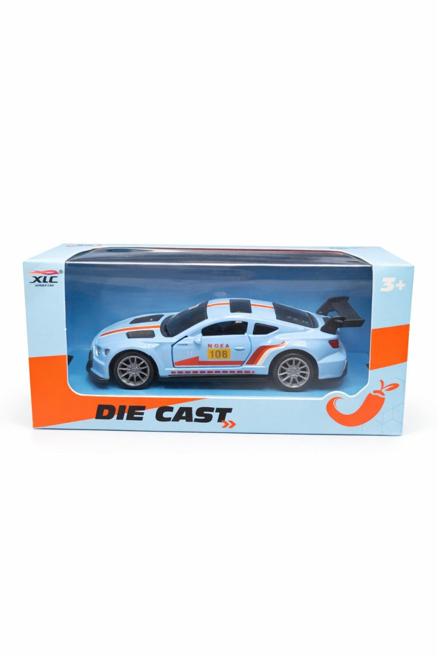 Mașinuță de metal albastră cu uși care se deschid, model 1210-14F, 14 cm