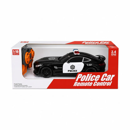 Mașinuță de Poliție cu Telecomandă 1:16, Plastic, Lumini, 26 cm