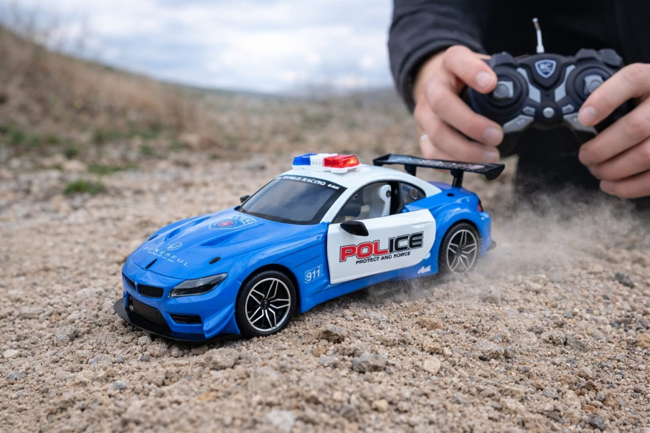 Mașinuță de Poliție cu Telecomandă Righteous, Funcții lumini și sunete