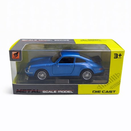 Masinuta metalica clasica albastra macheta auto die cast 15.5x7 cm