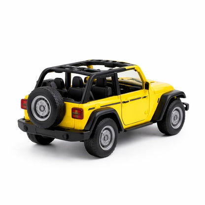 Mașinuță metalică de colecție, SUV decapotabil, culoare galbenă, 1:32