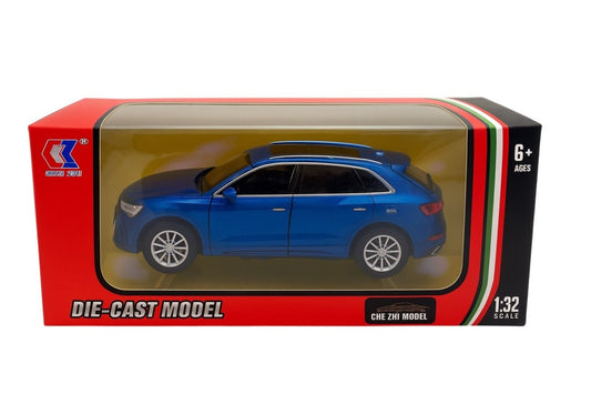 Masinuta Metalica Q5 SUV Albastra , Scara 1:32 Pull Back Lumini Sunete Copii 6+