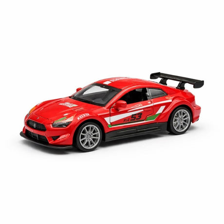 Mașinuță metalică roșie cu uși care se deschid, die-cast, 14 cm