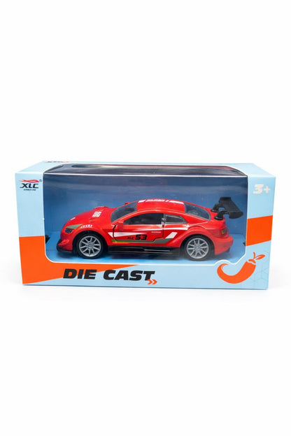 Mașinuță metalică roșie cu uși care se deschid, die-cast, 14 cm