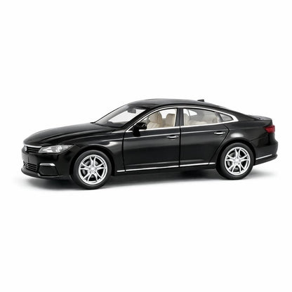 Masinuta metalica sedan neagra cu interior bej si usi functionale scara 1:32
