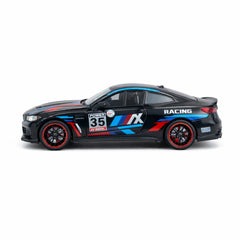 Masinuta metalica sport neagra cu grafica racing si roti sport scara 1:32