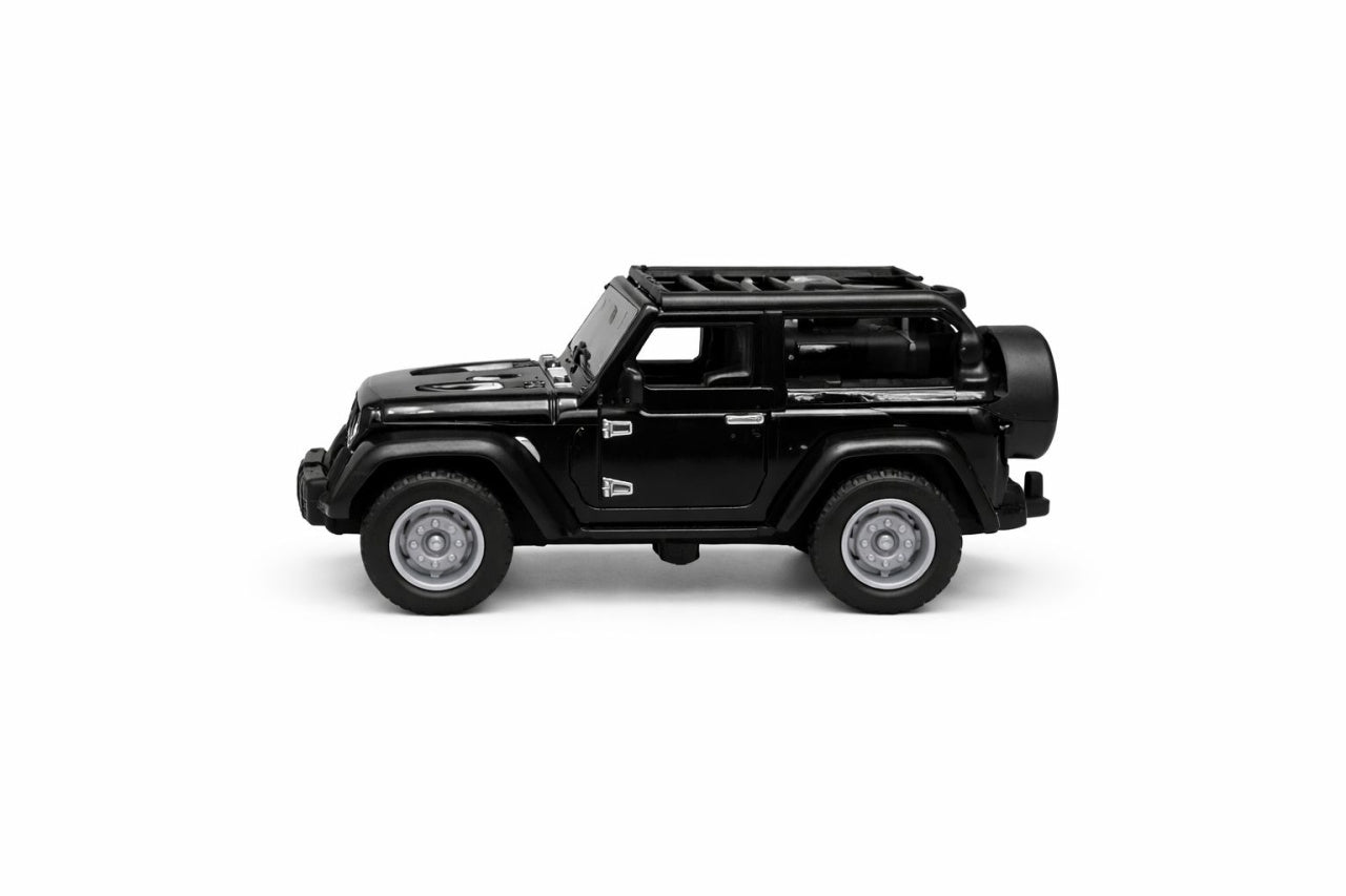 Mașinuță metalică tip SUV de teren, model 1210-17F, negru intens, 12 cm