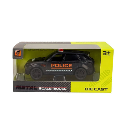 Masinuta Off-Road Police Metalica Neagra , Scara 1:32 Pull Back Frictiune Copii 3+