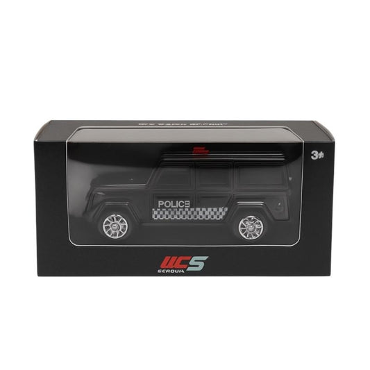 Masinuta Off-Road Police Metalica Neagra , Scara 1:36 Pull Back Frictiune Copii 3+