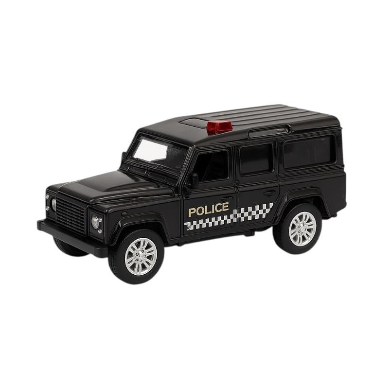 Masinuta Off-Road Police Metalica Neagra , Scara 1:36 Pull Back Frictiune Copii 3+