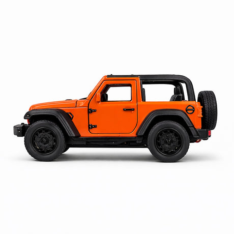 Masinuta off road portocalie metalica, detalii realiste, 15.5x7 cm