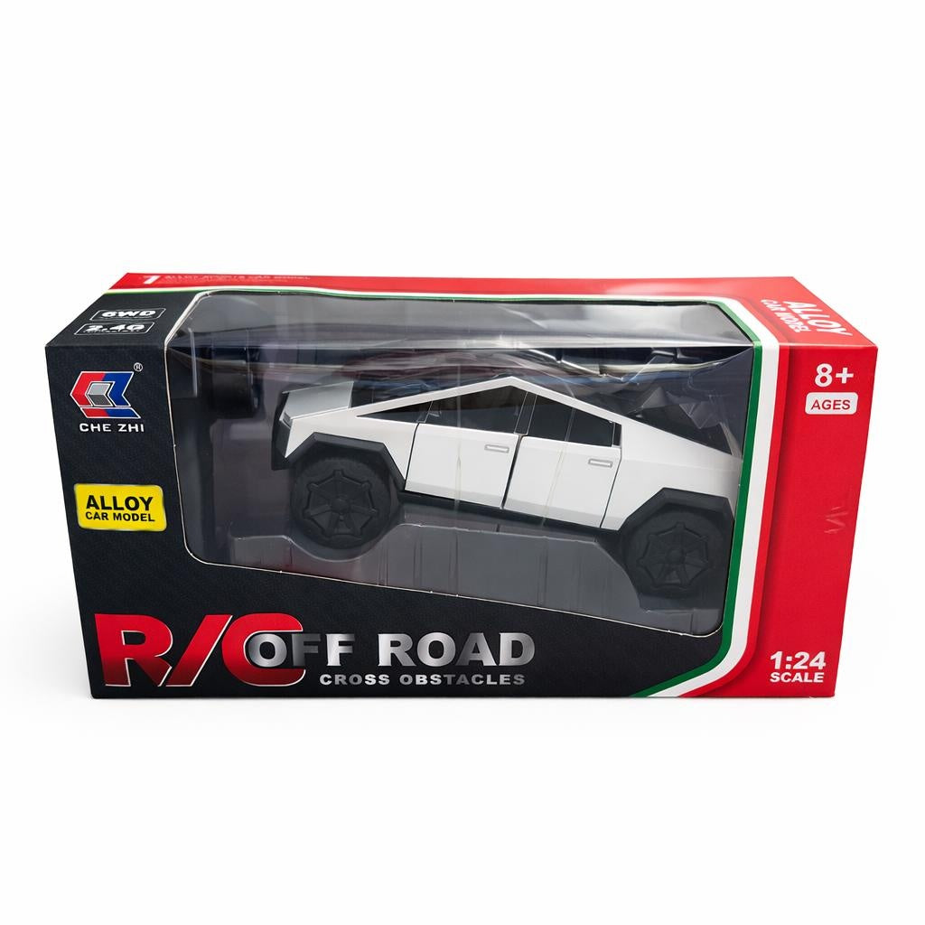 Masinuta off road radiocomandata, model pickup futurist, scara 1:24, metal, culoare argintiu