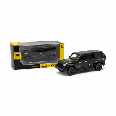 Masinuta offroad metalica neagra, model SUV robust 15 cm