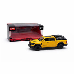 Masinuta pickup off-road metalica die-cast scara 1:32, galbena, portiere functionale, 3 ani+