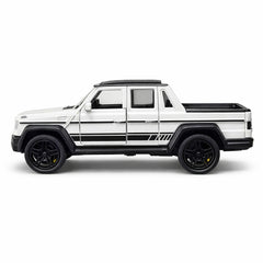 Masinuta pickup offroad metalica alba die cast, usi functionale, 15.5x7 cm