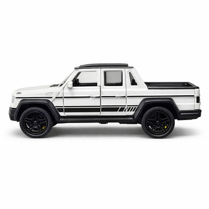 Masinuta pickup offroad metalica alba die cast, usi functionale, 15.5x7 cm