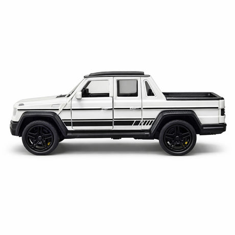 Masinuta pickup offroad metalica alba die cast, usi functionale, 15.5x7 cm