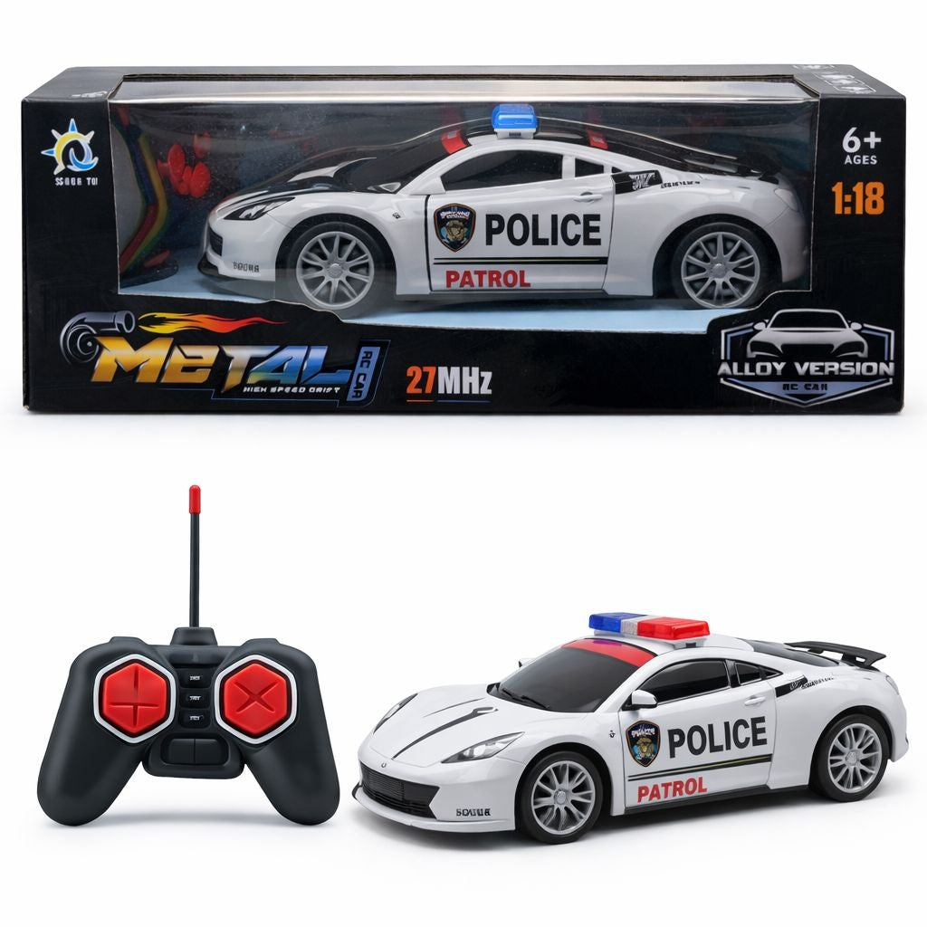 Masinuta politie cu telecomanda, lumini si sunete, control complet, 29 cm