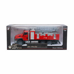 Masinuta pompieri die-cast din metal, 20.5 cm, cu functie pull back