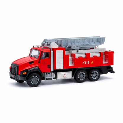 Masinuta pompieri die-cast din metal, 20.5 cm, cu functie pull back