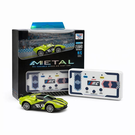 Masinuta RC metalica 1:64 cu control telefon si telecomanda 2.4GHz, verde