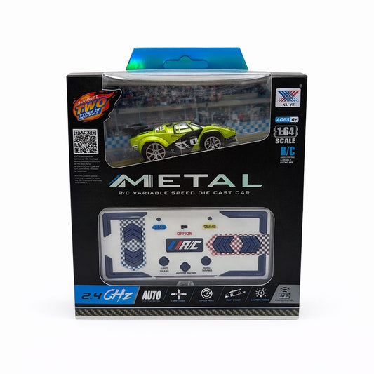 Masinuta RC metalica 1:64 cu control telefon si telecomanda 2.4GHz, verde
