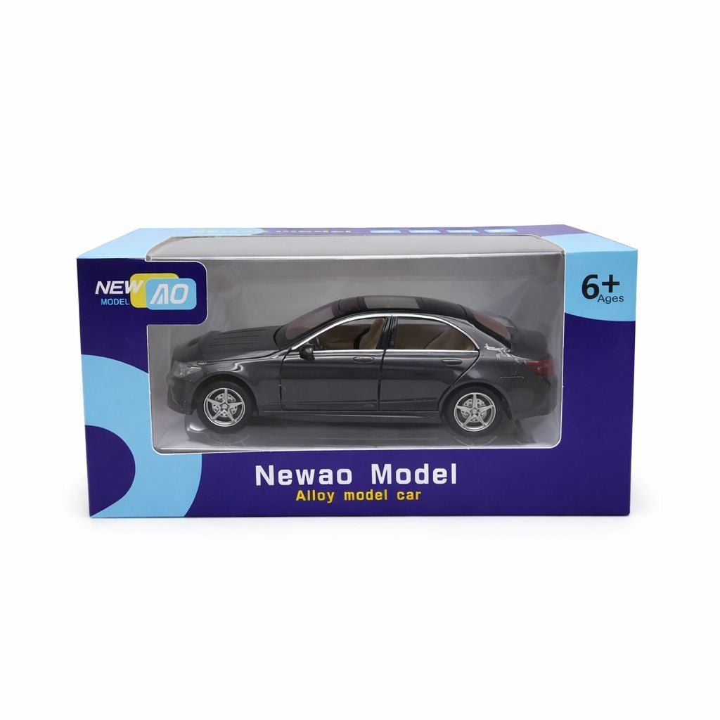 Masinuta sedan aliaj metalic scara 1:32, negru metalizat, 4 usi, 6 ani+