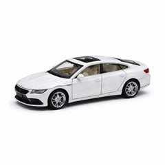 Masinuta sedan premium aliaj metalic scara 1:32, alba, usi deschidere, interior detaliat