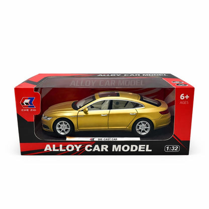 Masinuta sedan premium aliaj metalic scara 1:32, aurie, usi deschidere, interior detaliat