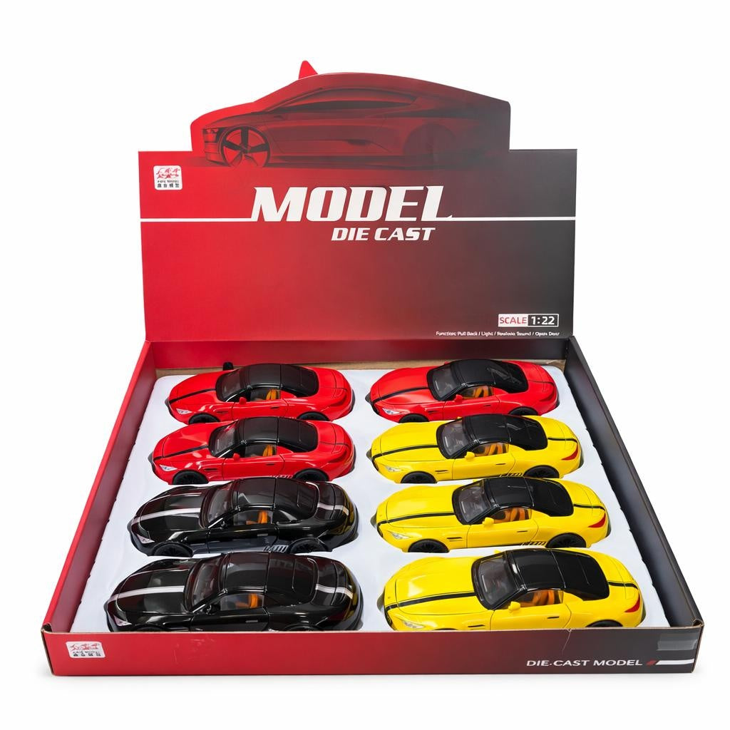 Masinuta Sport Die-Cast Metal 1:22 Culori Diverse Cu Sunete Lumini Usi Deschise 20cm