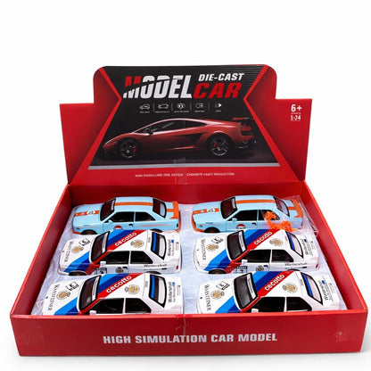 Masinuta Sport Die-Cast Metal 1:24 Culori Combinate Cu Sunete Lumini Usi Deschise 21cm