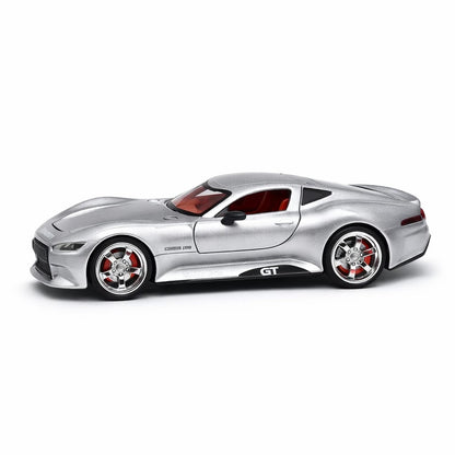 Masinuta sport GT aliaj metalic scara 1:32, argintie, design premium, usi deschidere, roti functionale