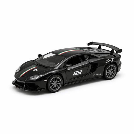Masinuta sport metalica 1:36, design racing, deschidere usi, negru, 15 cm