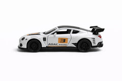 Masinuta sport metalica alb/portocaliu 15.5x7 cm, die-cast, deschidere usi, model racing