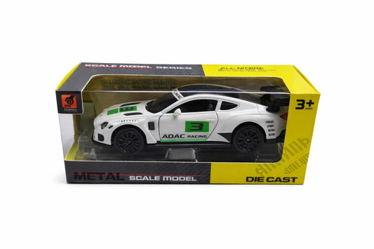 Masinuta sport metalica alba 15.5x7 cm, die-cast, deschidere usi, model racing verde