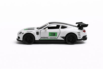 Masinuta sport metalica alba 15.5x7 cm, die-cast, deschidere usi, model racing verde