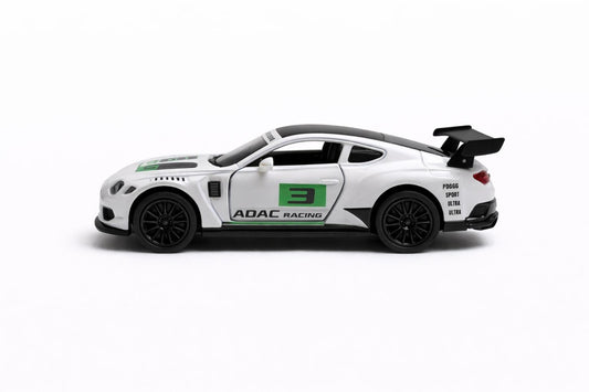Masinuta sport metalica alba 15.5x7 cm, die-cast, deschidere usi, model racing verde